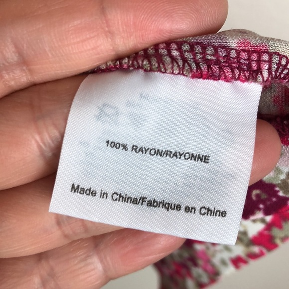 Tory Burch Floral Gold Button Collared Half Button Up Rayon Polo Sz S - Picture 5 of 8